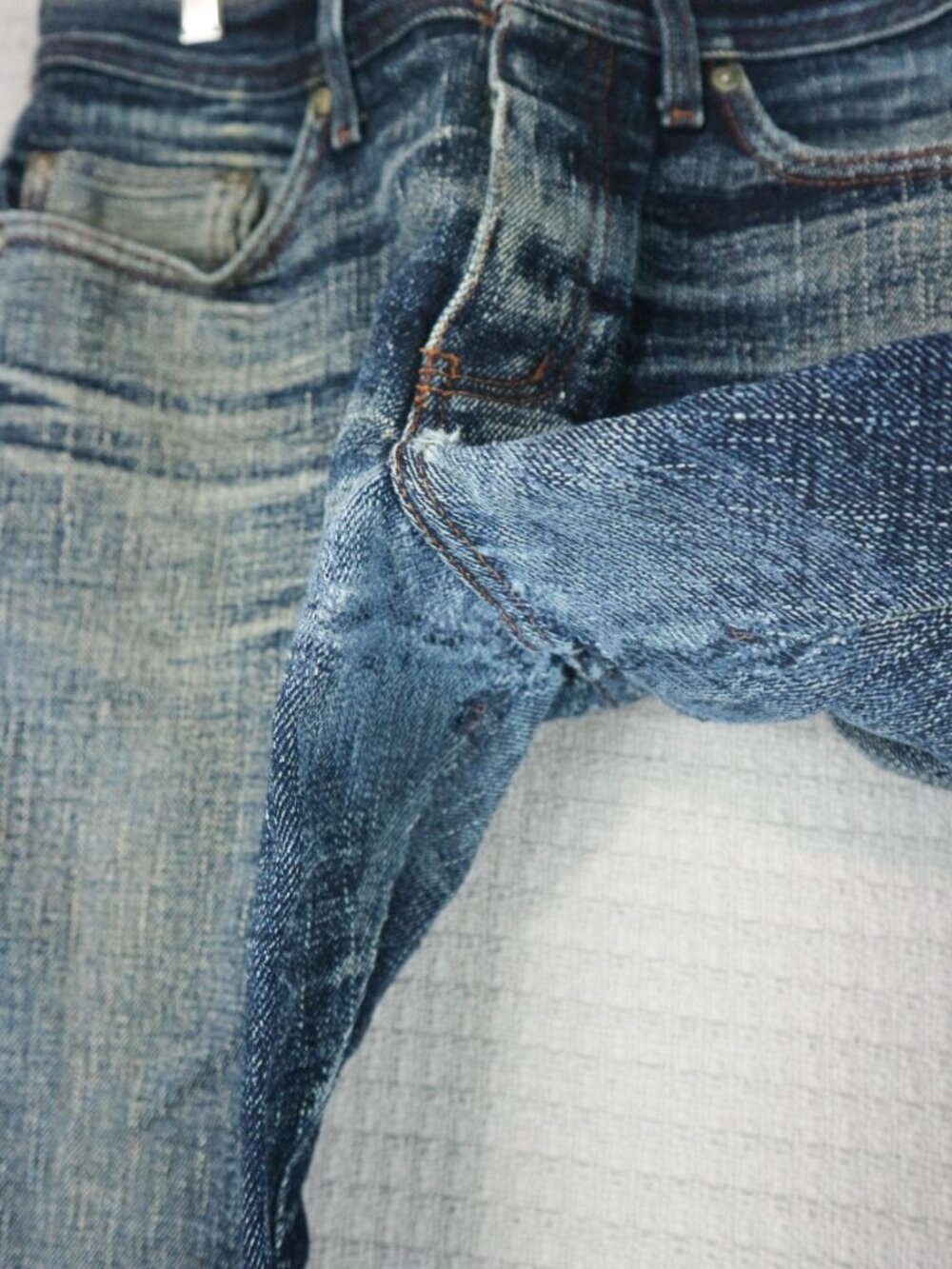 Naked & Famous Okayama Spirit 2 Weird Guy Selvedge Faded Whisker Denim Jeans 34W - Picture 8 of 16